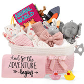 Zopeal deluxe baby gift basket—neatly presented with organized contents