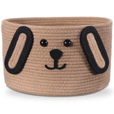 Zopeal dog christmas woven basket front view shows a cute storage solution for living spaces