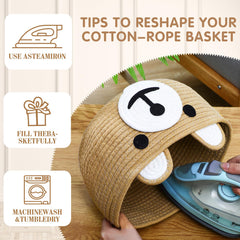 Zopeal nursery basket khaki color blends with decor while organizing essentials.