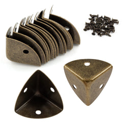 Zorveiio bronze box corner protector installed on a chest guards edges.