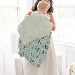 ZoUbqchY 30x40 inch size ideal for crib, stroller, and travel snuggles.
