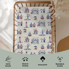 ZoUbqchY Lighthouse motif sheet demonstrates unisex nautical design
