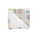 ZoUbqchY colorful patchwork baby blanket front view for cozy sleep and year-round warmth.