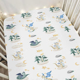 ZoUbqchY fantasy dragon crib sheet with moon and stars offers cozy, breathable sleep.