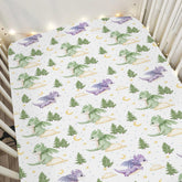 ZoUbqchY fantasy dragons crib sheet pattern with stars and moons for cozy sleep.