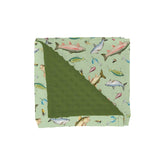 ZoUbqchY fishing baby blanket double-layer design for cozy snuggles on the go
