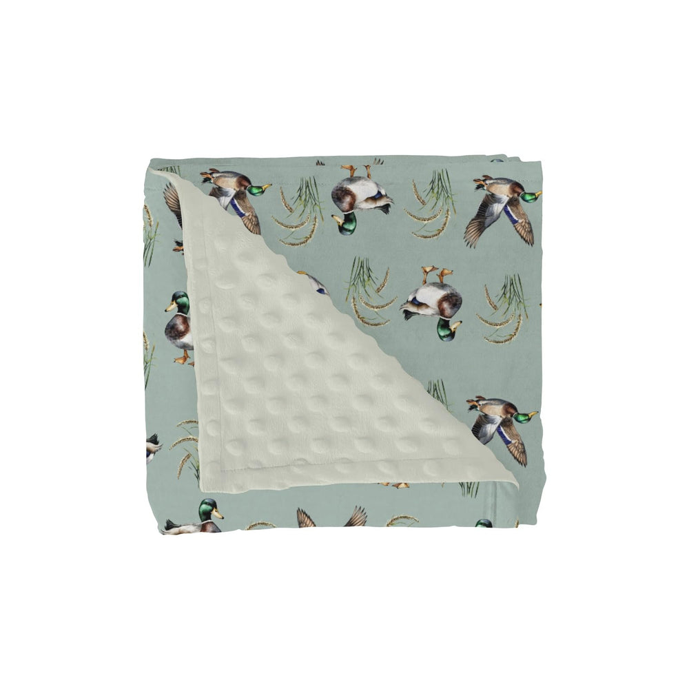 ZoUbqchY Green Mallard Ducks baby blanket front view with ultra-soft plush fabric for newborn comfort.