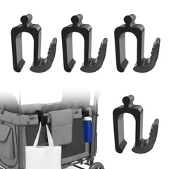 Zoucengx Wonderfold W4 side hooks installed, offering secure hanging storage on the wagon.