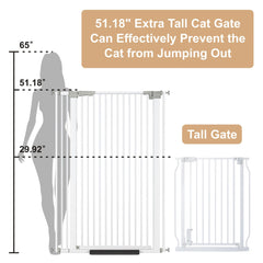 ZOUTEX cat gate width is adjustable from 30.5 to 40 inches for varied doorways.