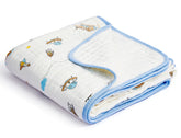 ZPECC muslin baby blanket fold close-up highlighting breathable fabric and soft texture.