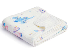 ZPECC Muslin blanket folded to show thick eight-layer fabric for cozy newborn warmth.