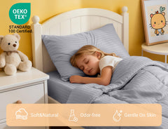 ZPECC Toddler Bedding Set envelope pillowcase showcases secure envelope closure and soft finish.
