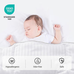 ZPECC Toddler Down Alternative Comforter wrinkle-resistant finish keeps beds neat on outings.