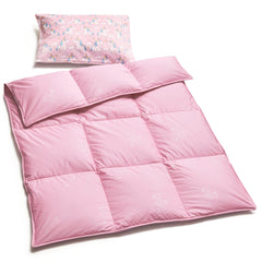 ZPECC toddler goose down comforter folded for crib naps with gentle warmth