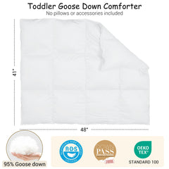 ZPECC Toddler Goose Down Comforter in stroller use demonstrates lightweight comfort on the go