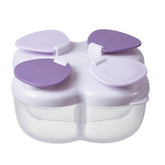 ZRHR formula dispenser with four compartments keeps feeds organized for on-the-go feeding.