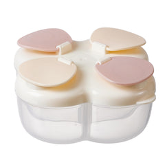 ZRHR formula dispenser four compartments; light yellow, mess-free on-the-go feeding.