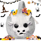 ZRPSIZP Halloween basket with 3D skeleton cow design for festive photo ops.