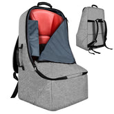 ZRRAJOY car seat travel bag grey front view highlights easy access and travel convenience.