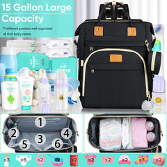 ZRSUN diaper bag with USB charging port keeps devices powered during travel.