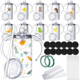 Zubebe sublimation sippy cups 12-pack front view for personalized kids' cups via DIY customization