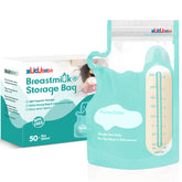 Zuccubebe breastmilk bags stand upright for easy filling and organization.