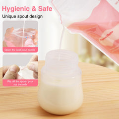 ZÜCÜBéBé zucube easy-pour spout facilitates clean milk transfer.