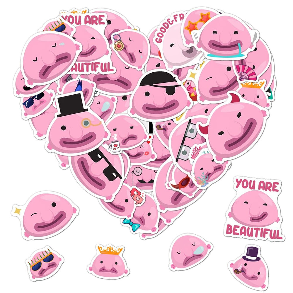 ZULUVINYL blobfish sticker on water bottle for waterproof color and personality.