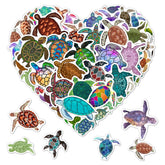 ZULUVINYL sea turtle stickers on a water bottle showing waterproof durability