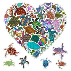 ZULUVINYL sea turtle stickers on a water bottle showing waterproof durability