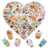 ZULUVINYL cute boba stickers on water bottle add color and weatherproof flair