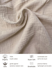 ZURLEFY Khaki Pack-N-Play sheets elastic bottom ensures secure, wrinkle-free fit.