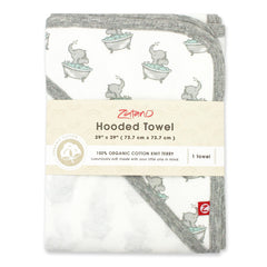 Zutano hooded baby towel interior terry knit emphasizes absorbency for quick drying