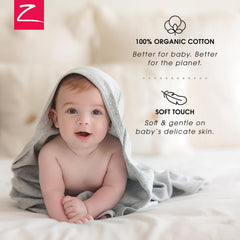 Zutano Organic cotton bath towel 29x29 inches for newborn to toddler.