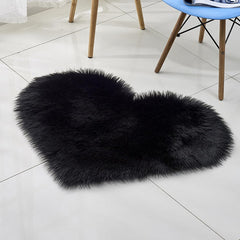 ZuTKekon faux fur heart rug in kids' room offers soft comfort for play.