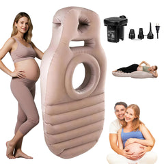 ZWFDC inflatable pregnancy sleep pillow ventral design supports belly and spine for comfortable sleep.