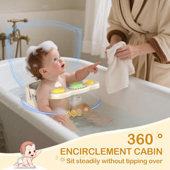 ZWRTU Baby Bath Seat showing four suction cups for stability