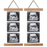 Zyeco sonogram frame on fridge displays ultrasound photos for cherished memories