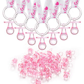 ZYFLSQ 24 Baby Shower Pacifiers Necklace pink pack—festive wearable party favors for guests.