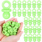 ZYFLSQ 24-pack baby shower pacifiers green pack for cute decor and fun party games.