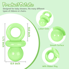 ZYFLSQ baby shower game pacifiers green setup for hunt-style games or table scatter.