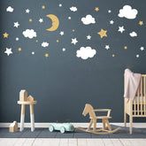 ZZMY Crescent Moon wall decal creates a dreamy nursery atmosphere.