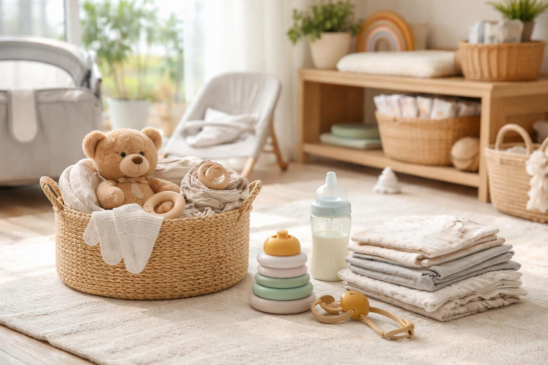 Newborn gear laid out for Ontario families