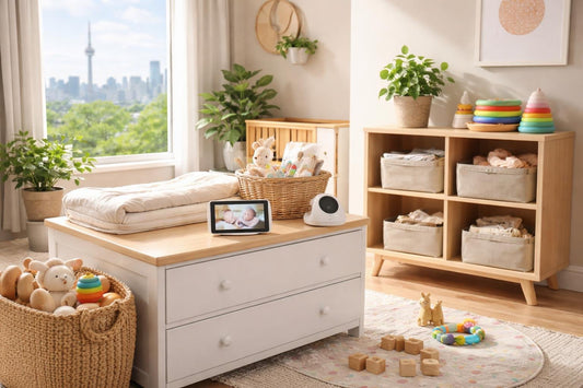 Toronto nursery storage and baby monitor setup