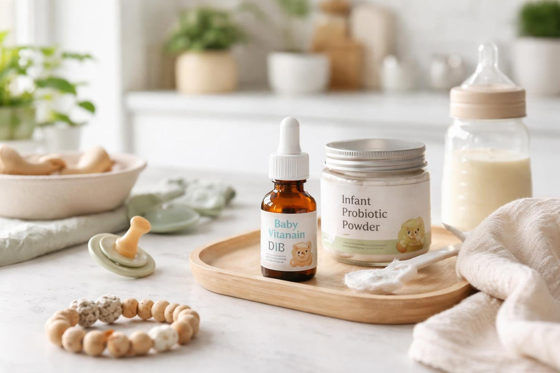 Vitamin D drops and probiotics for baby supplement basics