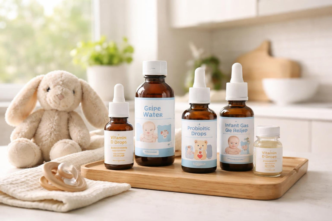 Newborn baby supplements and tummy relief items