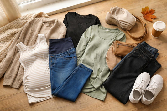 Budget-friendly maternity clothing staples laid out for Canadian weather