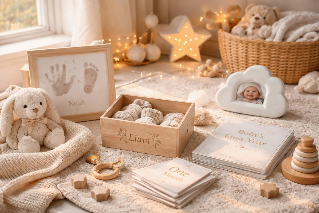 Cozy seasonal baby keepsakes and milestone gift ideas