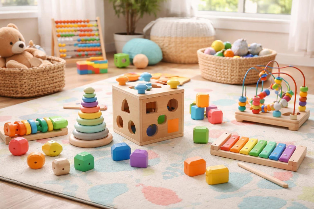 Ontario toddler learning toys on play mat