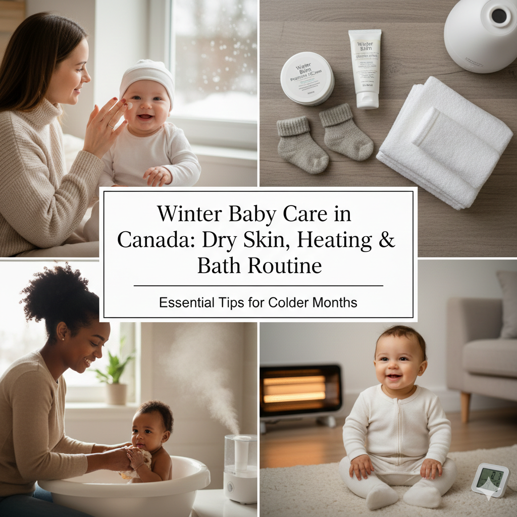 Winter baby care in Canada - dry skin, heating and bath routine guide for Canadian parents